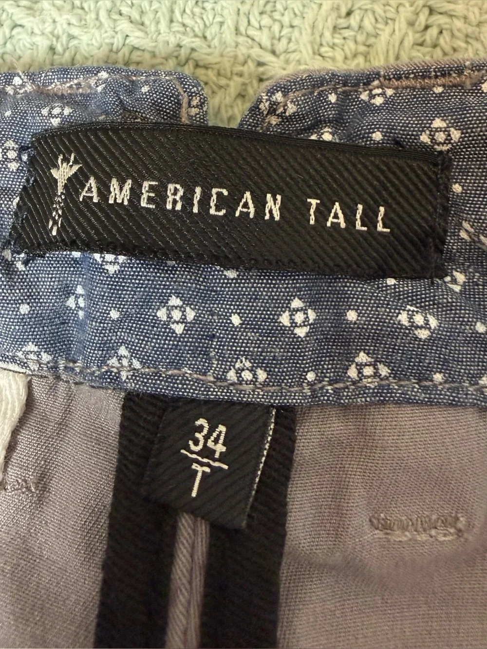 NWT American Tall Chino Shorts Mens 34T Gray Pants Preppy Classic 12